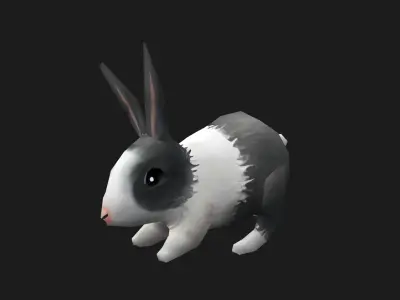 animated low-poly rabbit Low-poly 3D model