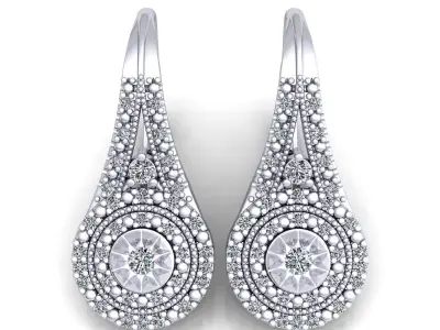 Luxury Woman Earring 3d print Model 3D print model