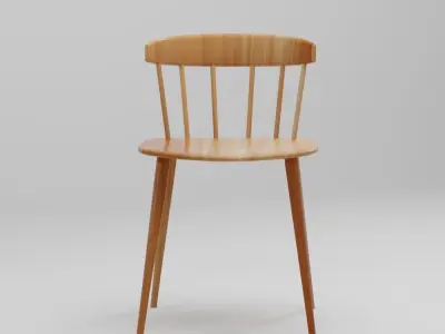 Wooden Chair Low-poly 3D model