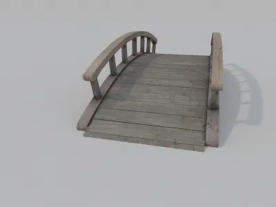 Wooden Bridge PBR  Low-poly 3D model
