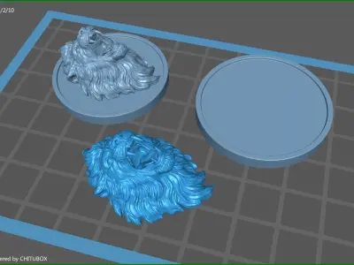 Lion with an open mouth 3D print model