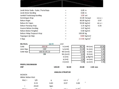 Analisa Struktur Bangunan Baja Dengan MS Excel 3D model