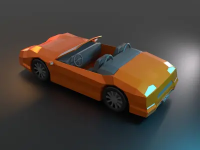 Low-Poly Porcshe Car Low-poly 3D model
