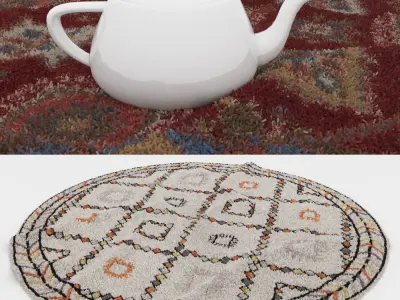 Round Rug Set 75 3D model