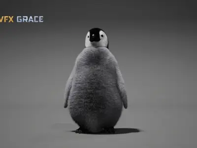 Emperor Penguin Baby  UE Character Asset 3D model