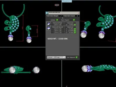 Pendant Earrings combo - 1110 3D print model