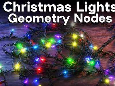 Customizable Christmas Lights - Geometry Nodes - Blender 3D model