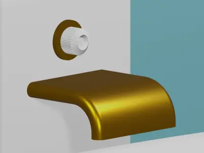 White stone bathtub faucet with gilding Free 3D model
