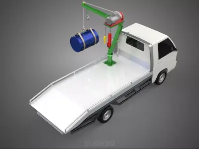 ELECTRIC LIFTING CRANE WINCH HOIST JIB DRUM BARREL PICKUP TRUCK 3D model