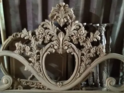 double bed headboard 3D model