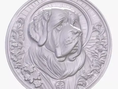 St Bernard 1 basrelief for 3D printing 3D print model
