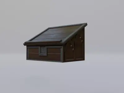 Bookstand 1 wooden box Low-poly 3D model
