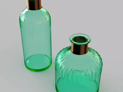 nkuku chara glass bottles 3D model