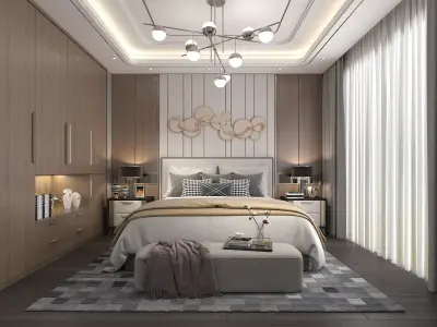Modern Bedroom Scene 18 3D model