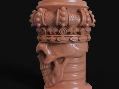 pen holder King skull with crown vol1  3D print model