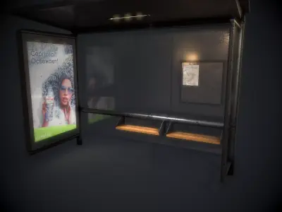 Citizen Bus Stop Low-poly 3D model