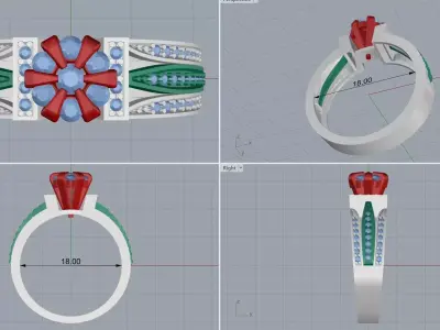 woman ring  3D print model