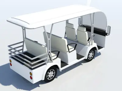 Electric Buggy Golf Cart Utility Low-poly 3D model