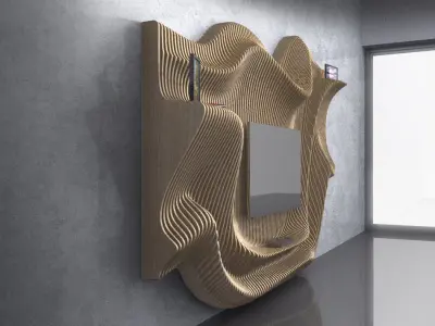 Parametric Wavy Wooden Wall Decor - 18 - CNC files for cutting 3D model