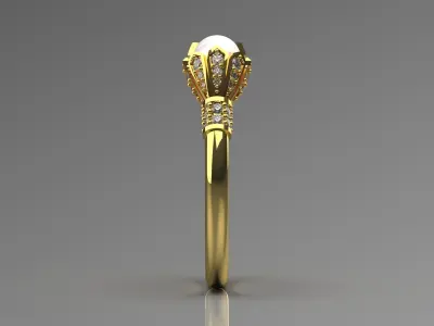 pearl diamond ring pr0021 3D print model