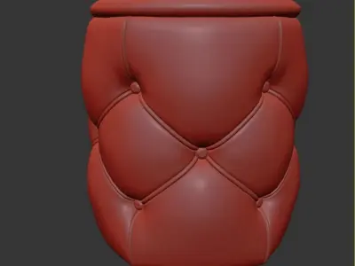 3d model of velvet pouf 3D model