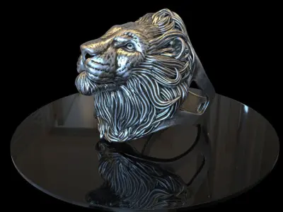 Ring jewelry Lion vol1 3D print model