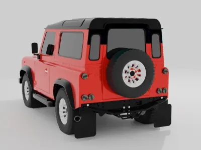 Range Rover defender 3d model  with textures Suv 3d model  Low-poly 3D model
