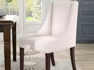 Morris Linen Solid Back Parsons Chair 3D model
