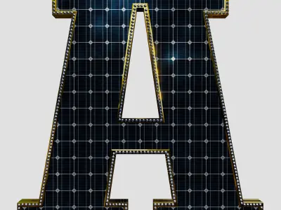 Solar Panel Letter - A 3D model