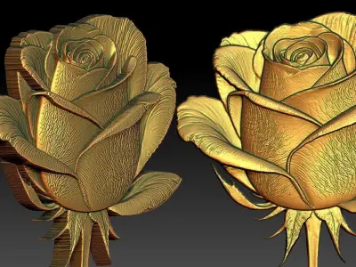 14 Rose CNC Relief Model 3D print model