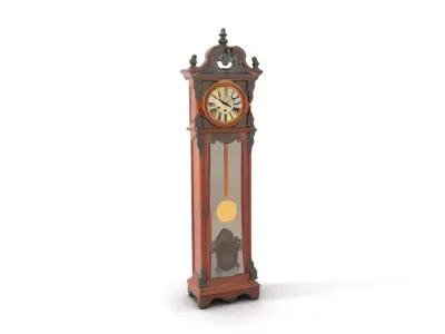 Elegant Walnut Grandfather Clock model pack Low-poly 3D model