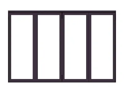 Aluminium Bifold Door 4 Panels 3D model