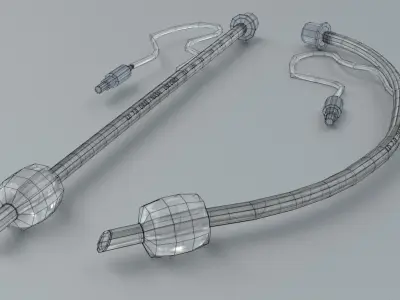 Traceal Tube - Medical Catheter Low-poly 3D model