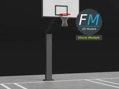 Outdoor basketball court 3D model