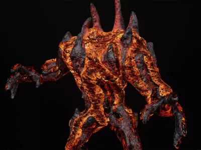 Hell Golem Defender Low-poly game engine ready 3D model Low-poly 3D model