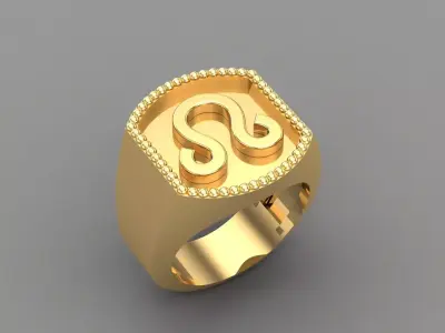 Leo Ring Version 2 For Print STL 3D print model
