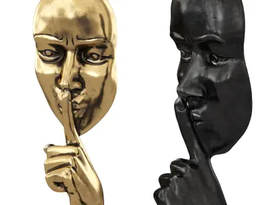 Silence gesture figurine 3D model