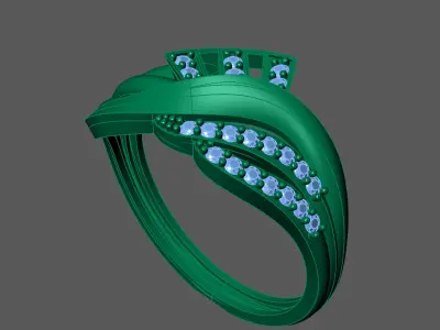 Womens Rings With Stone Ring Ready STL 3DM Models Rings women 3D print model