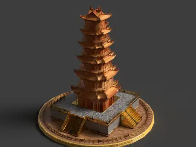 Chinese ancient tower  3D model