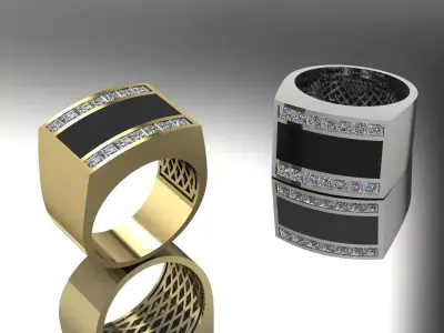 Jewelry Mens Ring Gold 3D print model 3