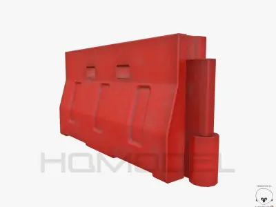 Street Barrier PBR Low-poly 3D model