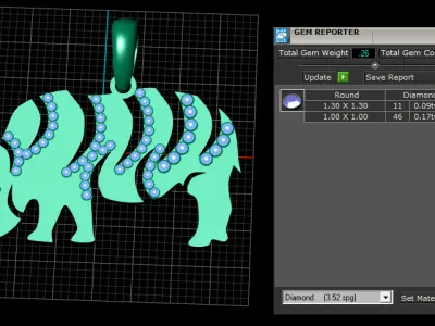 Luxury Rhino Pendant 3D print model