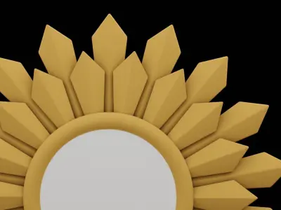 Flowered Mirror Design  Low-poly 3D model