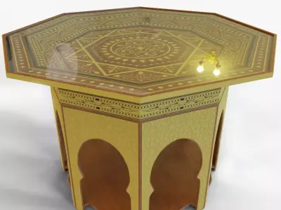 Moroccan Traditional Octagon Table 3D model