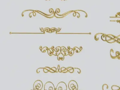 plaster metal ornament decoration 3D model