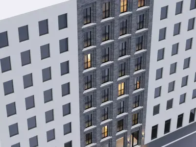 Modern building fasade 6 3D model