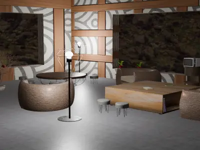 Relaxation room Free low-poly 3D model
