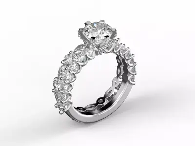 Ring engagement and wedding and anniversary 3D print model