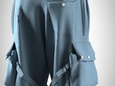 Denim Ski Pant 3D model