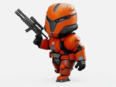 TOON TROOPER X-200 Rigged for Unreal Engine - Unity - MIXAMO 3D model